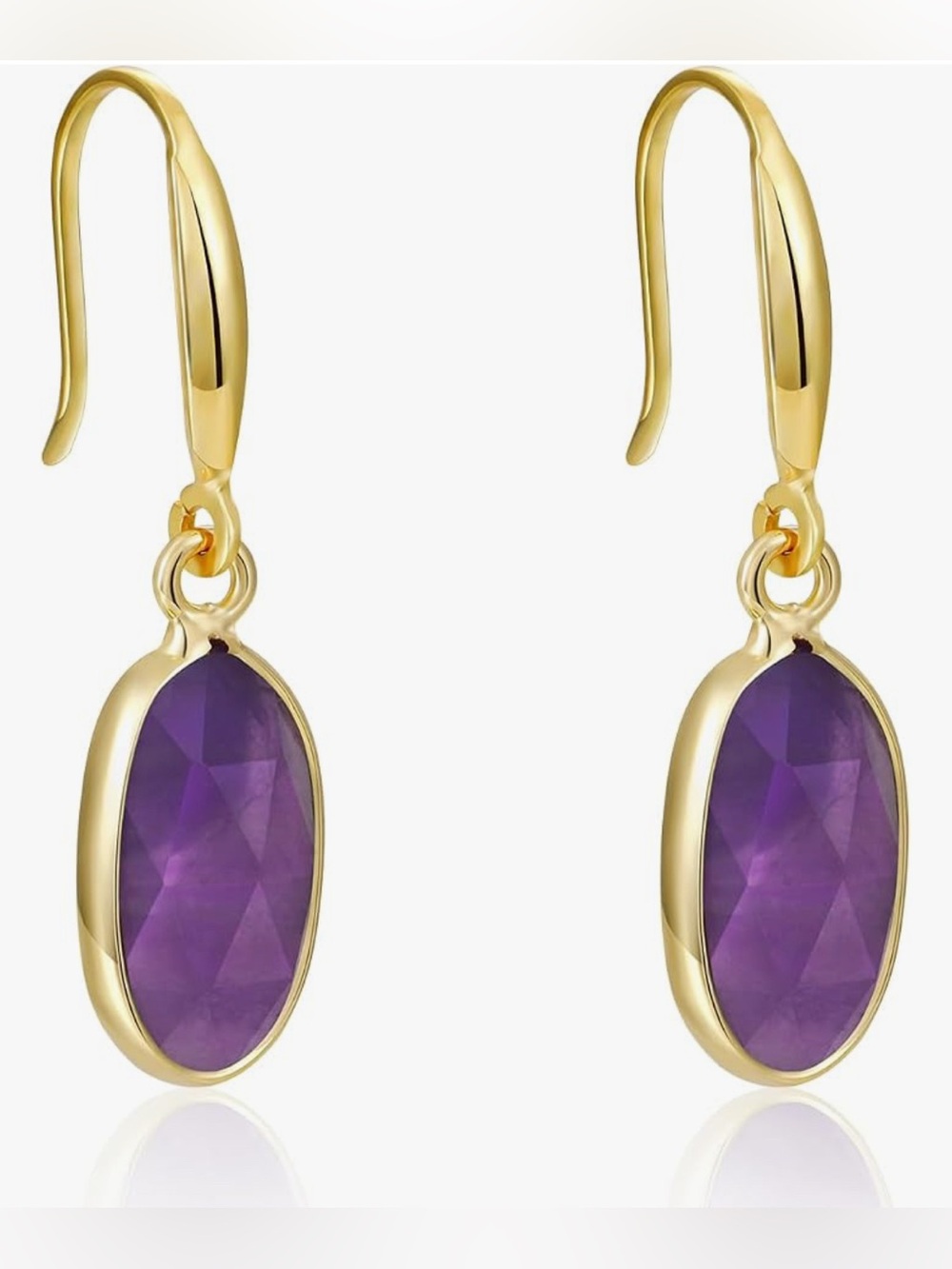 Rare Dillards 18KT gold vermeil purple Gemstone crystal earrings